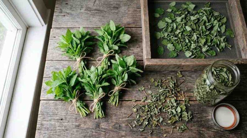 how to dry lemon balm for tea