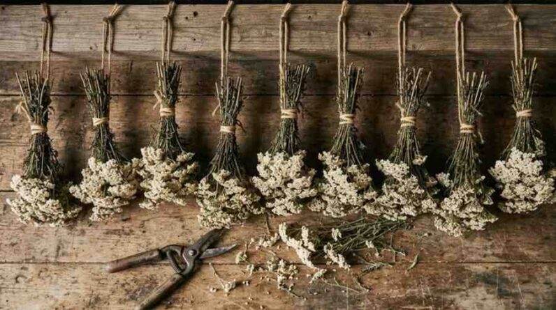how to dry yarrow