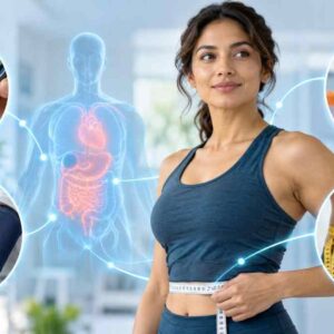 Metabolic health markers including blood sugar, blood pressure, cholesterol, and waist measurement