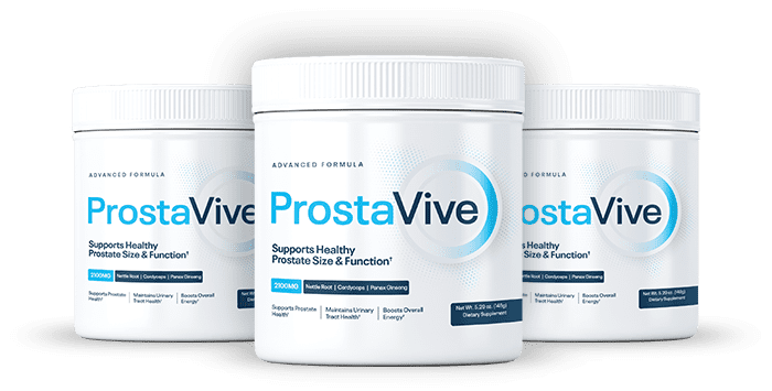 ProstaVive prostate supplement bottles from the official product page