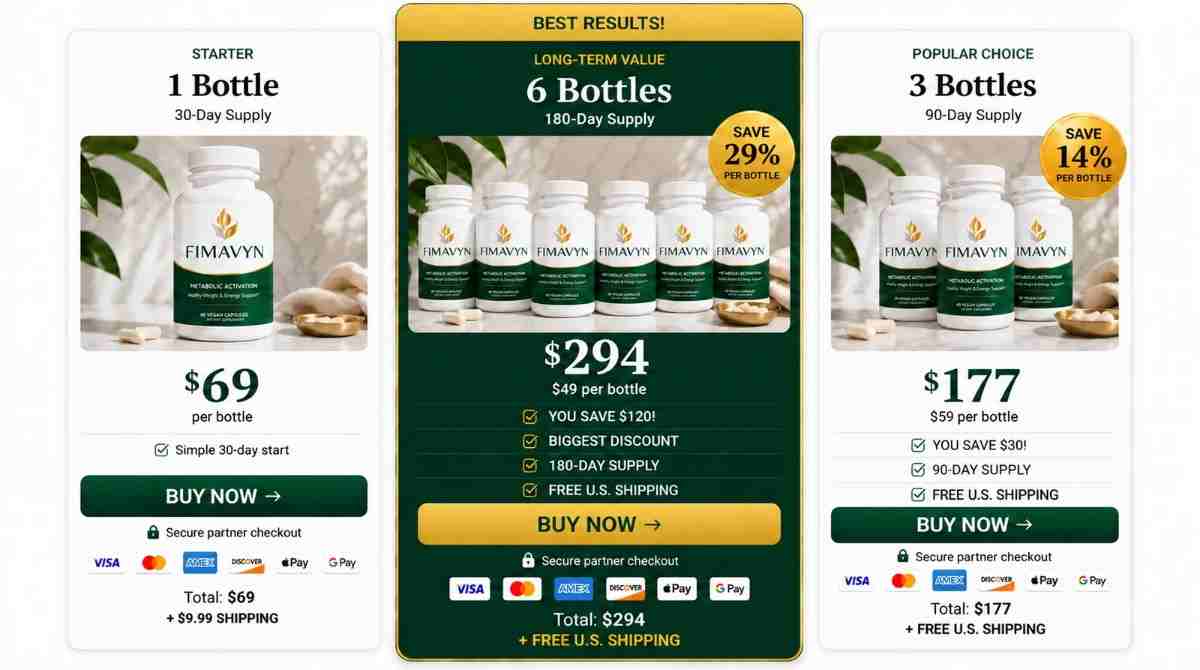 FIMAVYN 1, 3 and 6 bottle package options